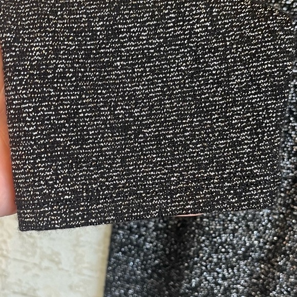 Talbots Black Silver Shiny Sparkly Long Sleeve Top Sz L Stretchy Comfortable - Picture 4 of 14